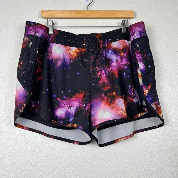 Avia Running Shorts Womens XXL Colorful Galaxy Pockets Athletic‎ Athleisure - Picture 1 of 6